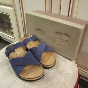 new PLAKTON 470021 APELPADO Navy men's leather slipper Sz 43/10